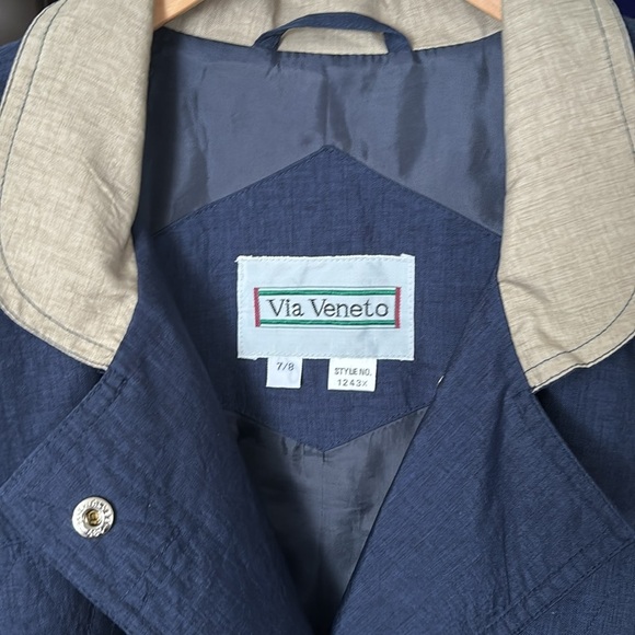 Vintage Via Veneto Trench/Rain Coat, Size 7/8 - Picture 4 of 11
